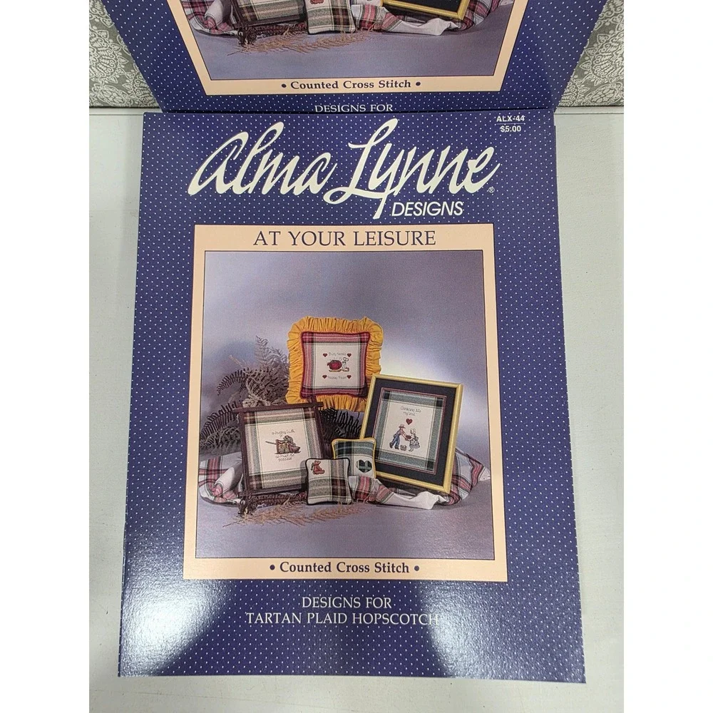 24-Vintage Alma Lynne Designs At Your Leisure Counted Cross Stitch Patterns Book